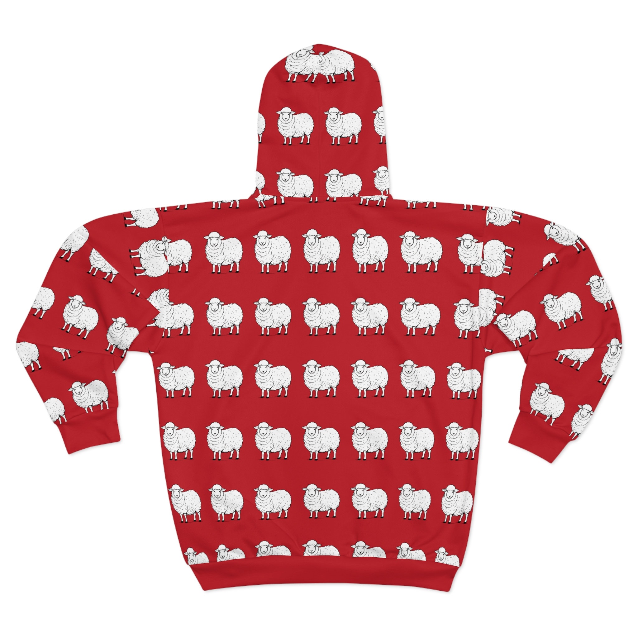 Black Sheep Red Zip Hoodie: All Over Print Hooded Jacket - Etsy