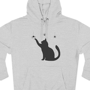 Schwarze Katze & Spinnen Hoodie Niedlicher Halloween Hoodie Premium Hoodie Katzenliebhaber Hoodie Herbst Hoodie Geschenk für ihre Frauen Trendy Halloween Hoodie