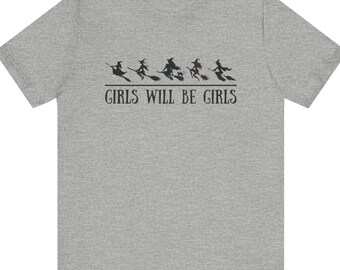 Mädchen sind Mädchen T-Shirt: Gothic Halloween Graphic Tee Hexe Girl Power Shirt