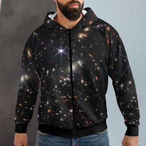 JWST First Deep Field Zip Hoodie: Galaxy Universe Outer Space Jacket