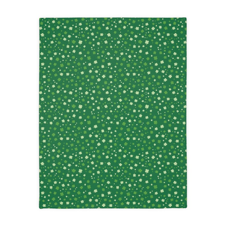 Green Throw Blanket 4 Leaf Clover Blanket St. Patrick's Day Bedding