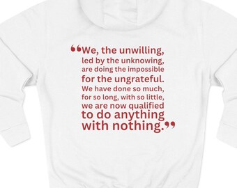 Gen X Hoodie: 'We The Unwilling' Slogan, Unisex Cotton Blend