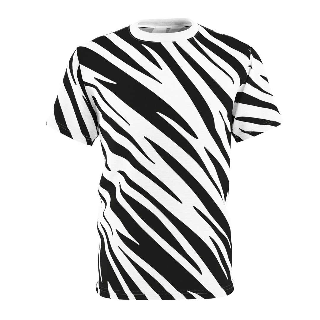 Tiger Striped Tshirt Black & White Striped Tshirt Animal Print T