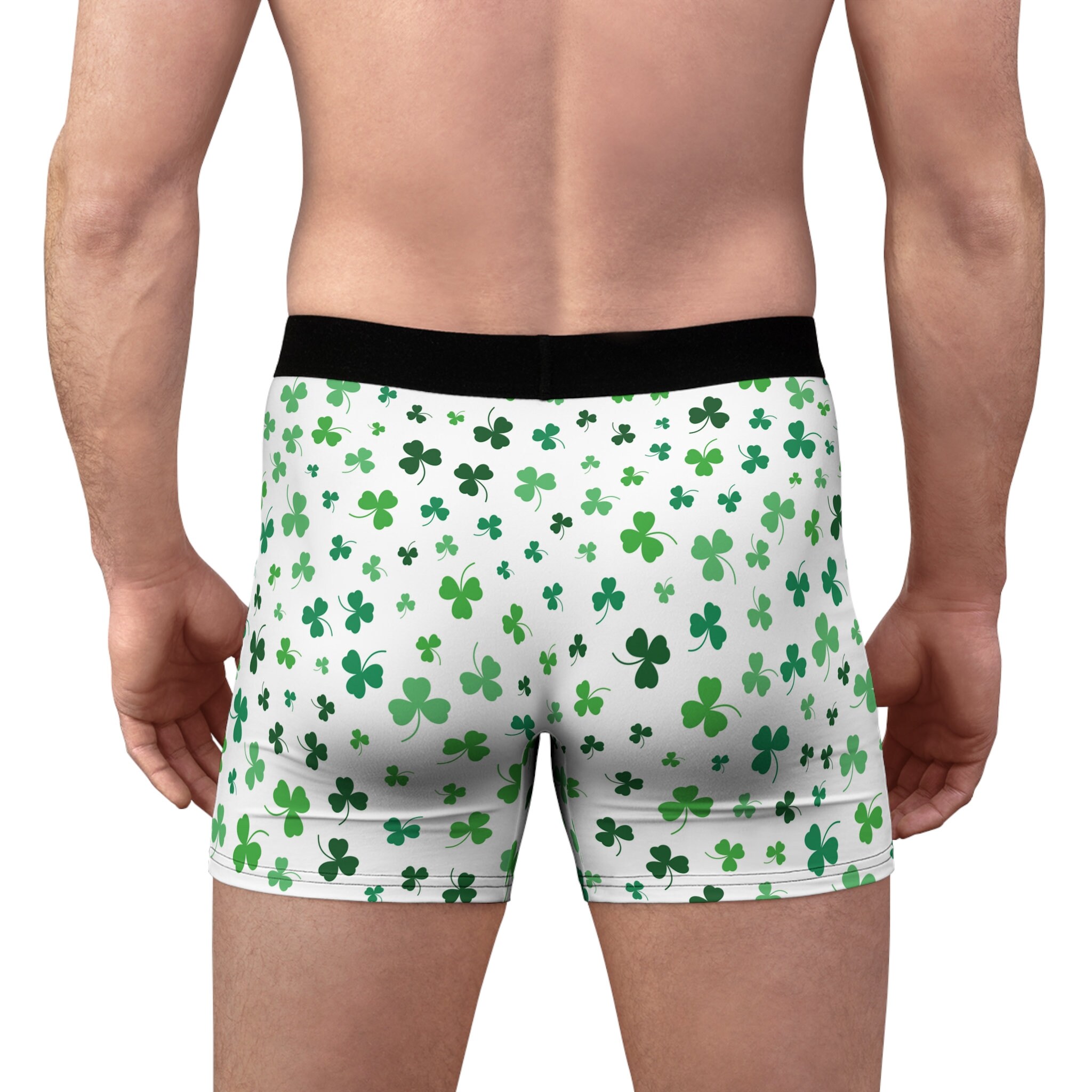 St. Patrick's Day Boxer Briefs Green & White Clover - Etsy