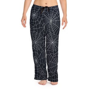 Spideweb PJ Pants Halloween PJ's Gothic Spiderweb Emo Pajama Bottoms Women's PJ's Spiderweb Pajama Pants Spiderweb Sweatpants Loungewe