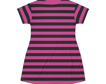 pink and black striped dress Pink Striped Little Black Dress 