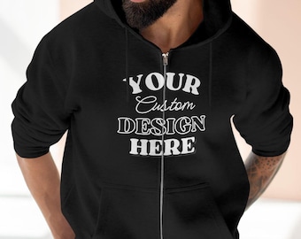 Custom Zip Hoodie Personalized Graphic Fleece Hooded Jacket