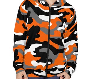 Orange Camo Hoodie Orange & Black Zip Hoodie Camo Jacket