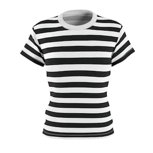 Black and White Striped Women&#39;s T-Shirt