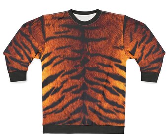 Sweatshirt met tijgerprint: Bengaalse trui van imitatiebont, lange mouw