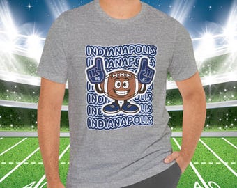 Camiseta de Indianápolis, mascota de fútbol retro, camiseta gráfica, estilo vintage, regalo para fanáticos