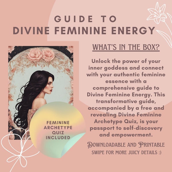 Wegweiser zur göttlichen weiblichen Energie || Wie du dich mit deiner weiblichen Energie verbindest || Detaillierte Anleitung zum Ausdrucken für weibliche Energie