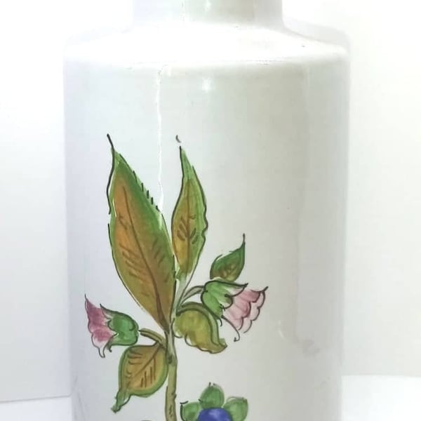 Rare Vintage Fine Art Italian Ceramics Vase - Antique Porcelain Jar Tastefully Decorated - Circa 1960's Handcrafted - Stylish Home Decor