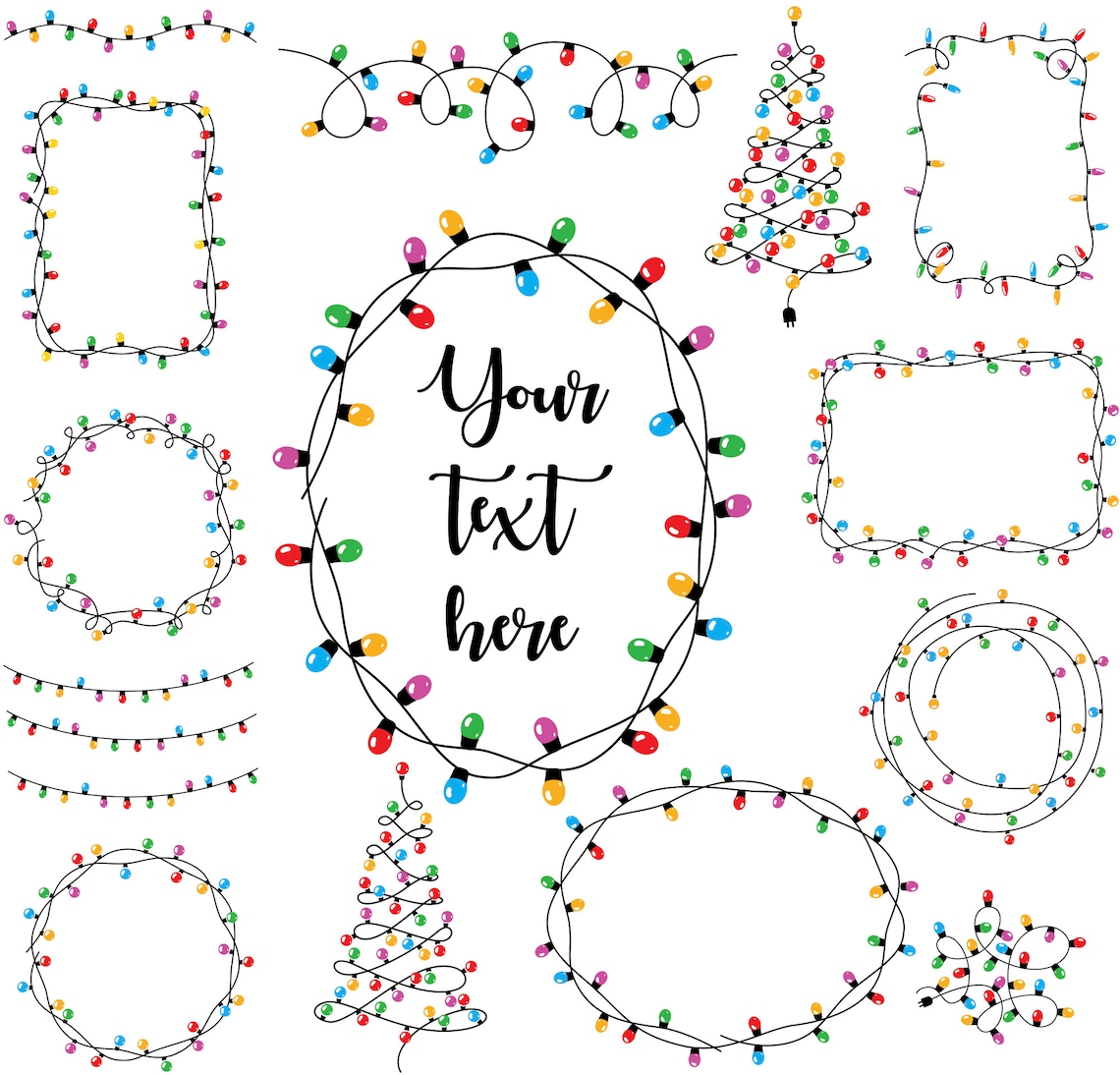 Christmas Light String SVG Bundle of Vector Printable Etsy Canada