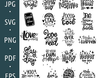 Self Love Club Bundle svg, Mentale Gesundheit Tägliche Affirmationen, motivierende Sprüche, du bist genug, alles was du brauchst ist Liebe, inspirierende Sprüche