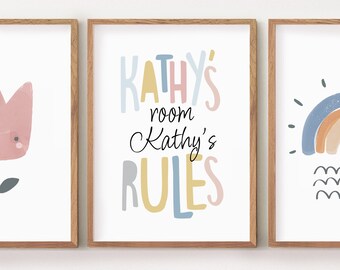 Namensschild Kinderzimmer, Namensschild Kinderzimmer, Personalisiertes Poster für Mädchen oder Junge, digitaler Download, Personalisierter Spruch