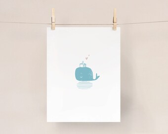 Meer Kinderzimmer Deko, Wal Kunstdruck, Meer Kinderzimmer Kunstdruck, Strand Deko, Küsten wandkunst, Strandhaus Deko, Kinderzimmer, Wal Poster