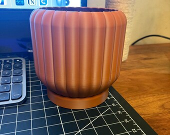 Maceta de interior, maceta impresa en 3D, maceta de 6 y 4 pulgadas con drenaje, regalo perfecto