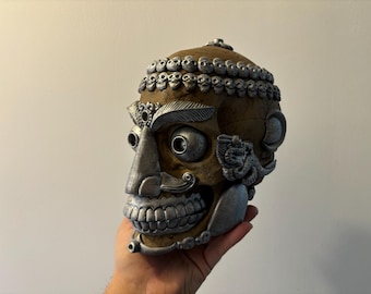 カパラ ニンマ派の高僧のもの 1800年代初頭 頭蓋骨 アミュレット 珍品