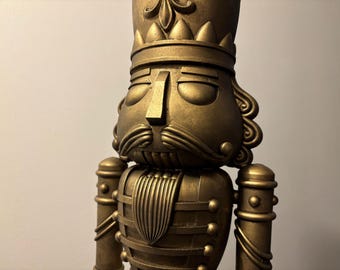 Decoración navideña Cascanueces Cascanueces 70 cm patinado en oro