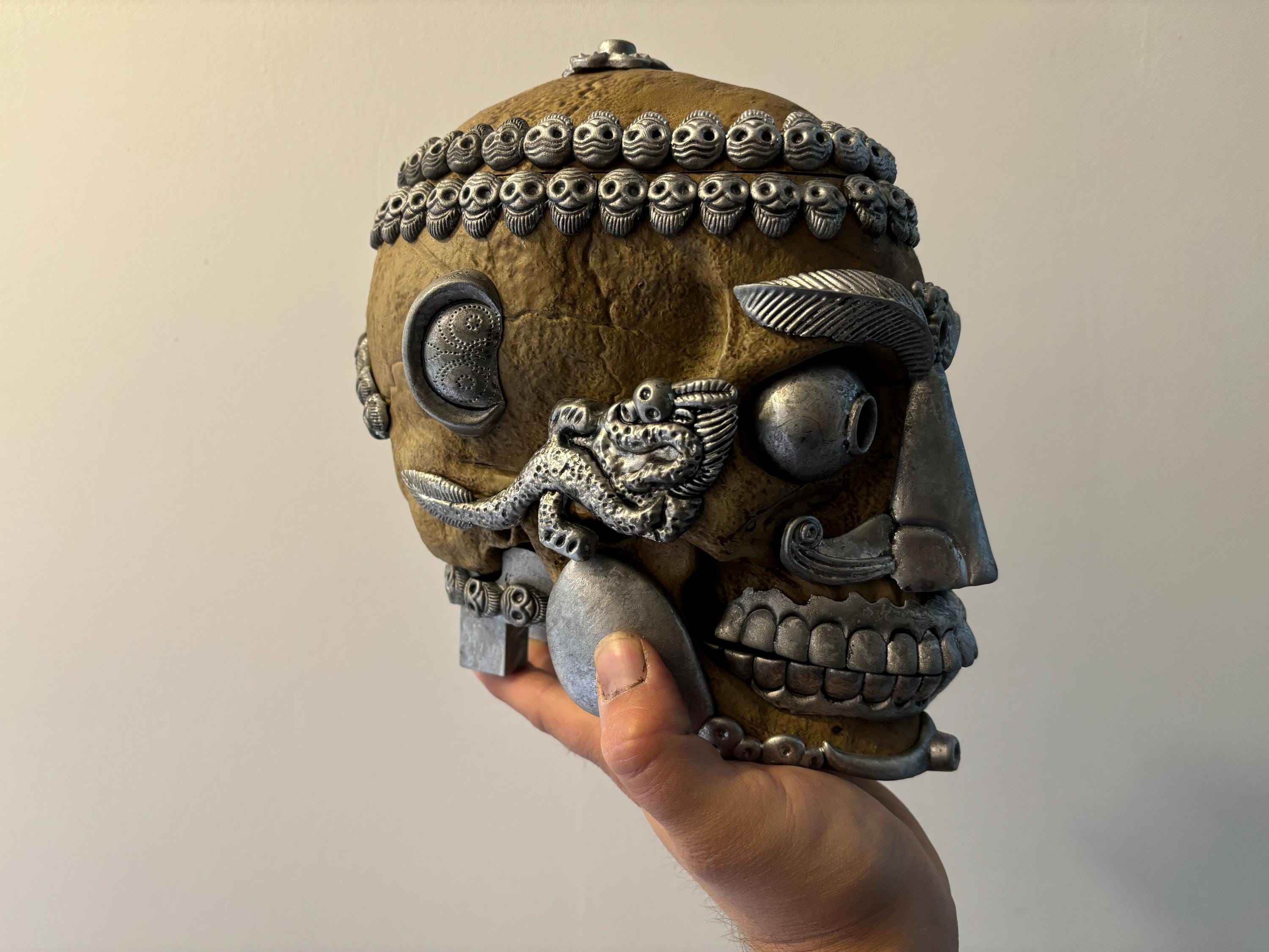 珍品／珍品陳列棚／カパラ・チベット頭蓋骨レプリカ - Etsy 日本