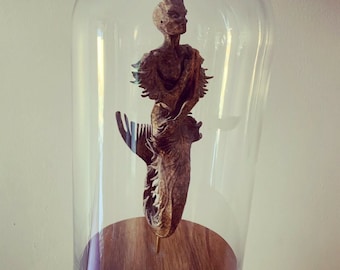 Mummified Mermaid Globe Cabinet of Curiosities Oddities Cryptozoology