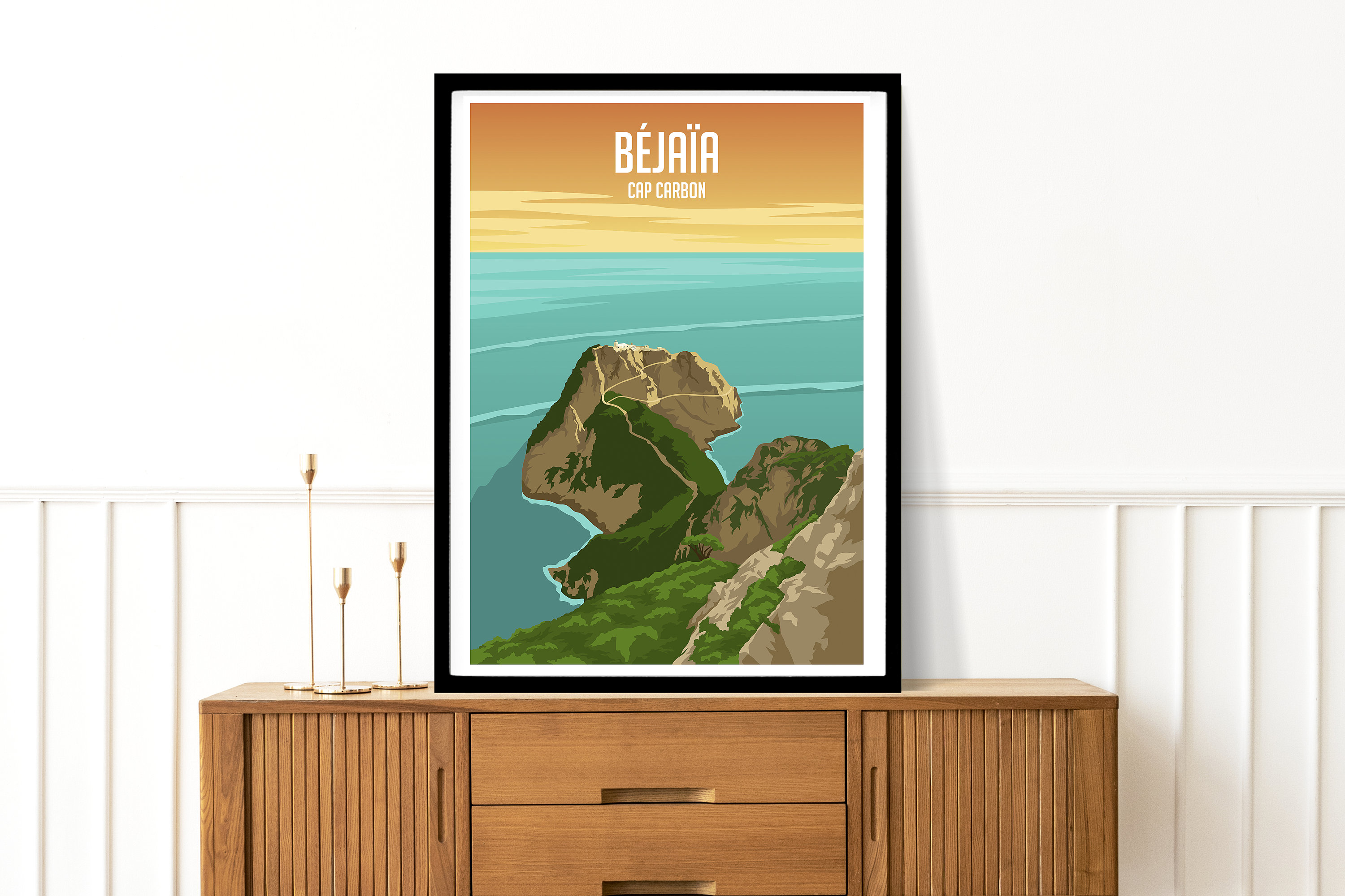 Poster et Cadre Béjaia Cap Carbon Kabylie, Algérie