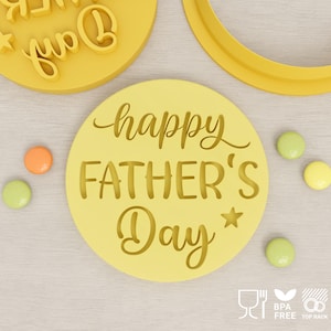 Happy Father&#39;s Day (Style 2) - Cookie Cutter & Fondant Stamp