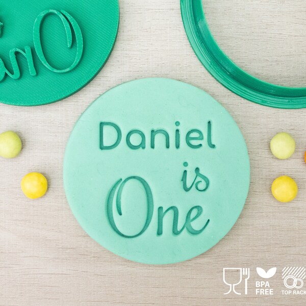 Personalised First Birthday Cookie Cutter & Fondant Stamp