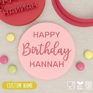 Personalised Birthday (Style 2) Cookie Cutter & Fondant Stamp
