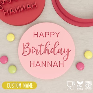 Personalised Birthday (Style 2) Cookie Cutter & Fondant Stamp