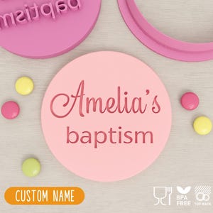 Personalised Baptism (Style 1) Cookie Cutter & Fondant Stamp