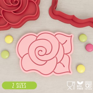 Rose Flower Cookie Cutter & Fondant Stamp Set