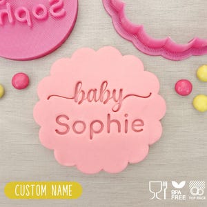 Personalised Baby Name Cookie Cutter & Fondant Stamp