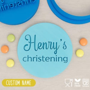 Personalised Christening (Style 1) Cookie Cutter & Fondant Stamp