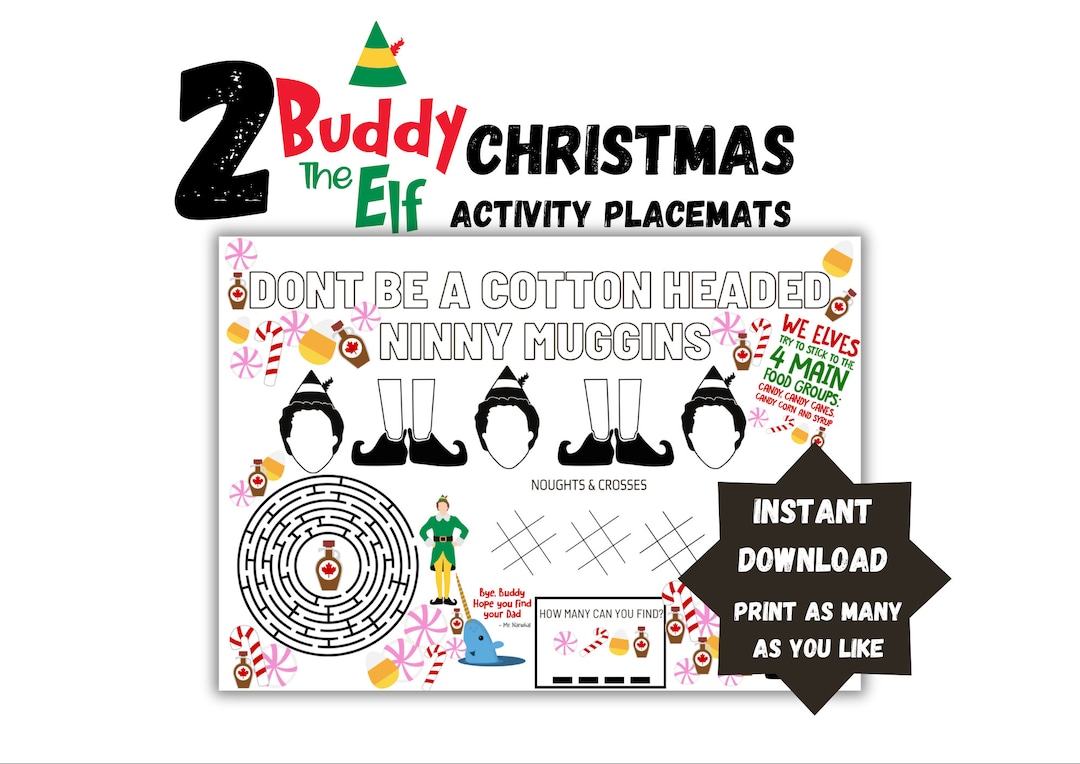 Buddy the Elf Christmas Activity Sheets, Buddy the Elf Colouring Page ...
