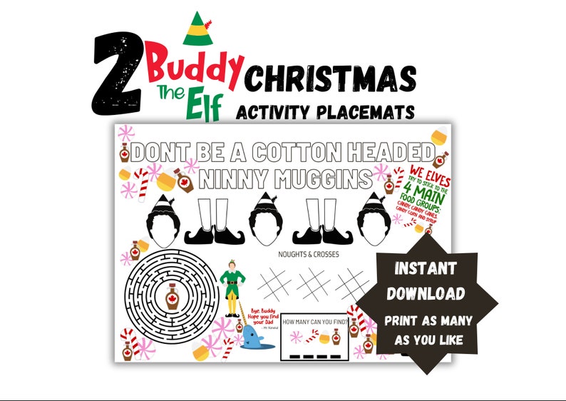 Buddy the Elf Christmas Activity Sheets, Buddy the Elf Colouring Page ...