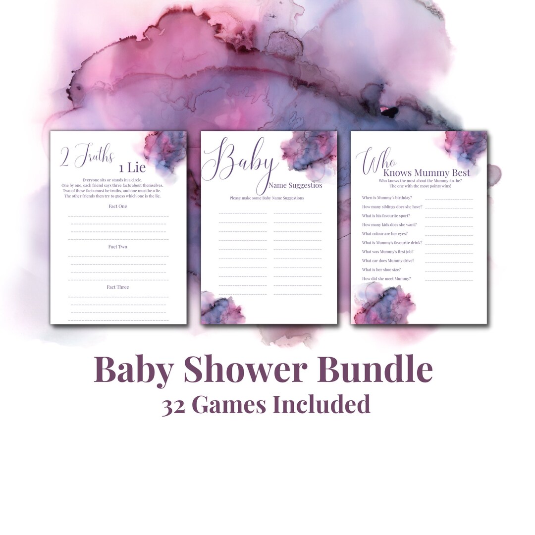 Printable Baby Shower Party Game Bundle Fun Baby Party Games Etsy