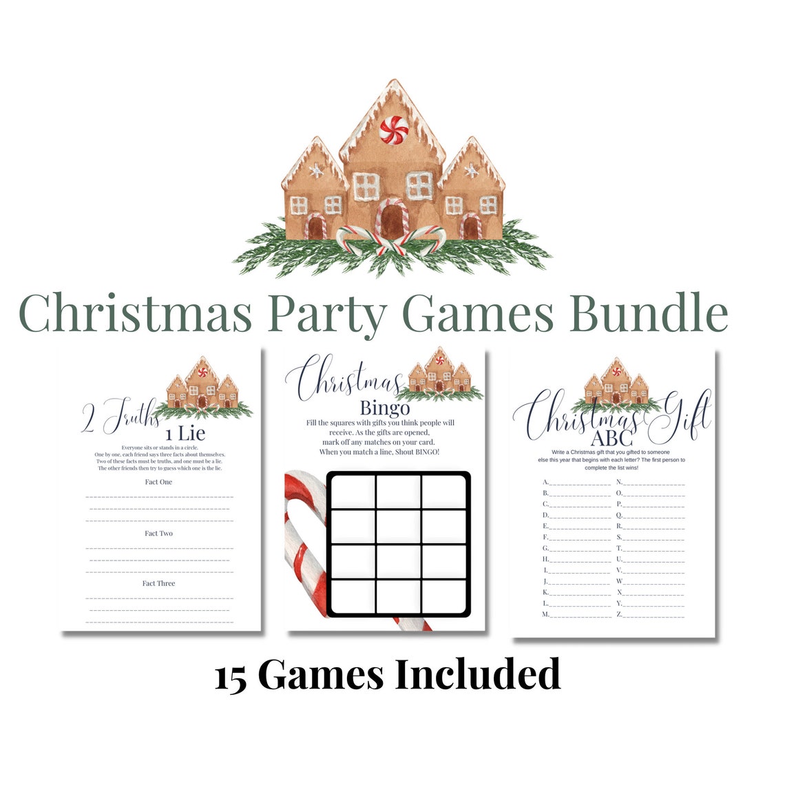 Printable Christmas Party Game Bundle Fun Family Games for - Etsy
