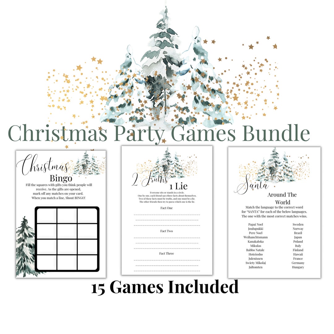 Printable Christmas Party Game Bundle Fun Family Games for Etsy