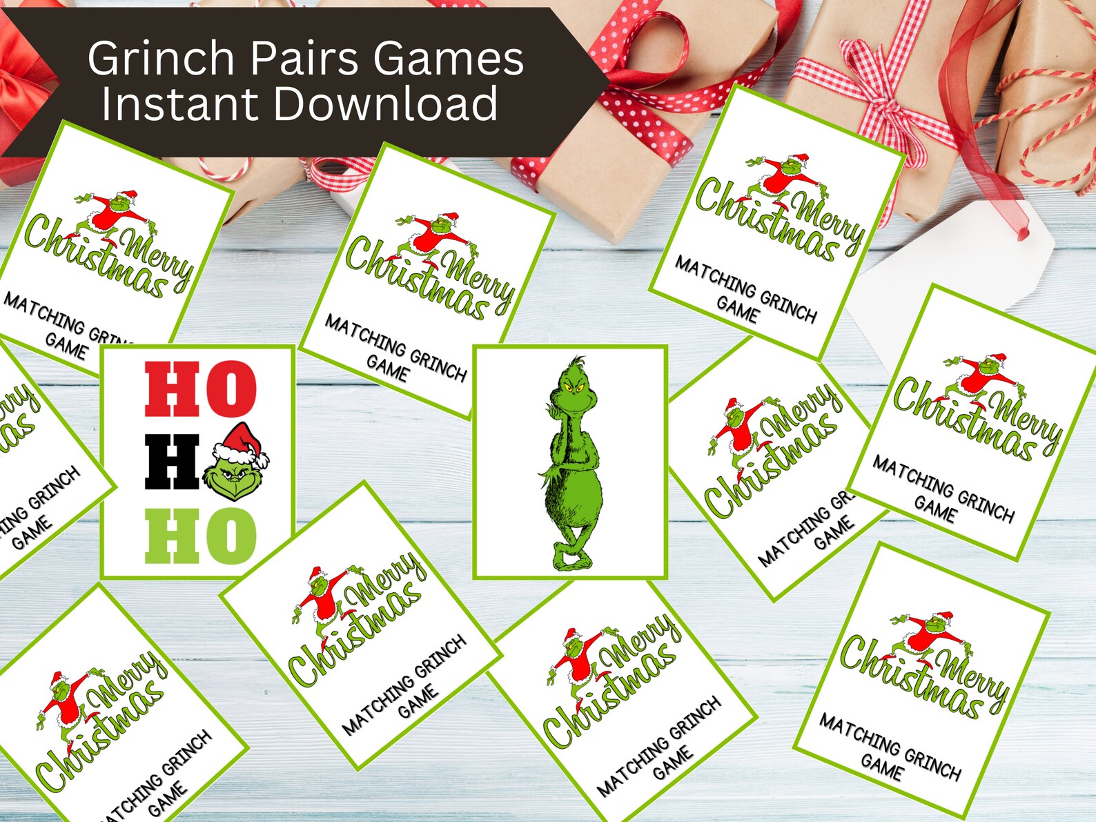 Grinch Printable Grinch Pairs Games Christmas Snap - Etsy UK