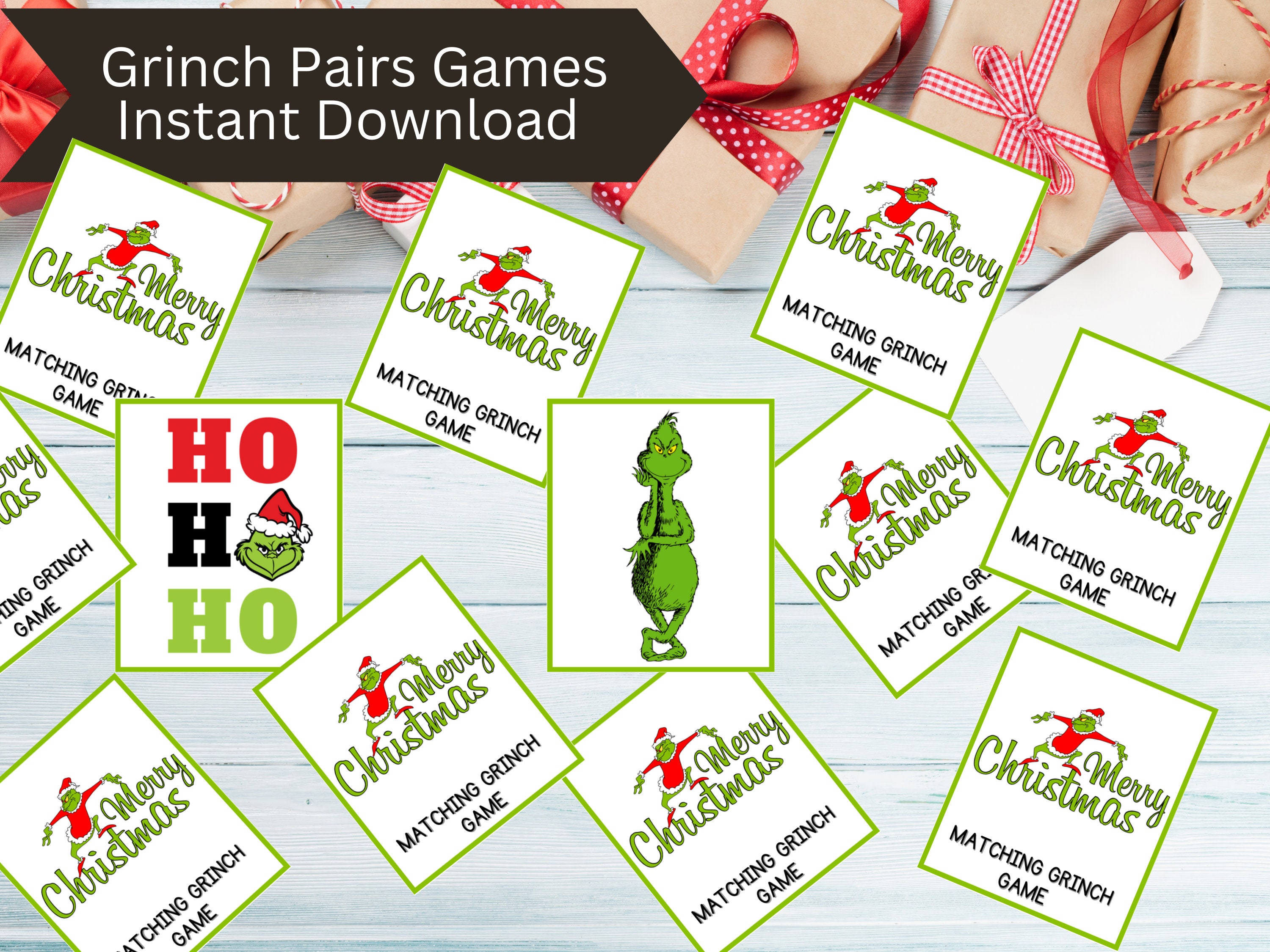 Grinch Printable, Grinch Pairs Games, Christmas Snap, Printable ...