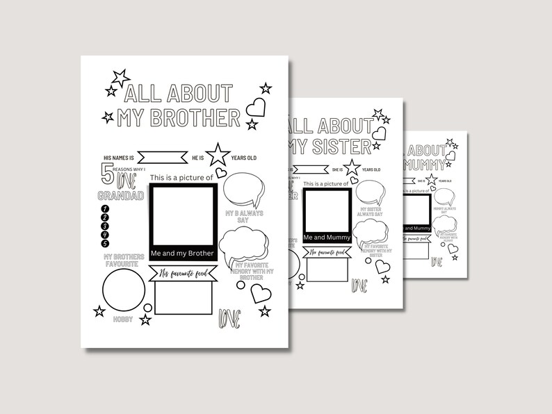 Printable All About My Family for Kids Fill in Template Kids - Etsy