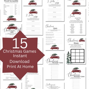 Printable Christmas Party Game Bundle, Fun Family Games for the ...