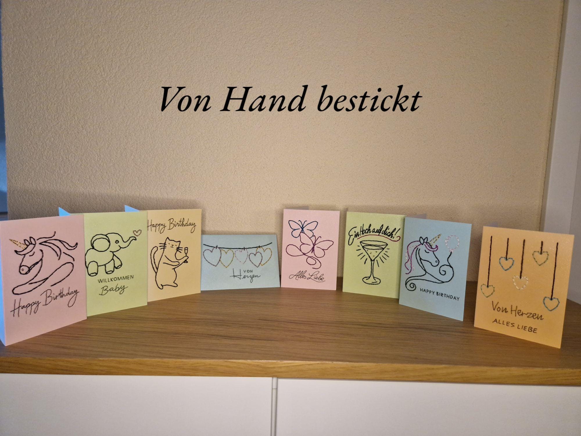 Geburtstagskarte Mit Sektglas & Goldenen Ballons – DIN A6, Inkl. Umschlag