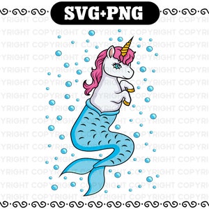 Unicorn svg, Mermaid Unicorn Png digital downlad