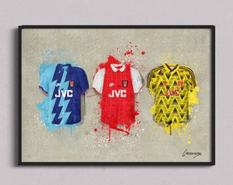 Arsenal klassieke overhemdprint | Arsenaal-poster | De kanonniers | Arsenaal cadeau | Print kunst aan de muur, voetbal, voetbal, verjaardagscadeau