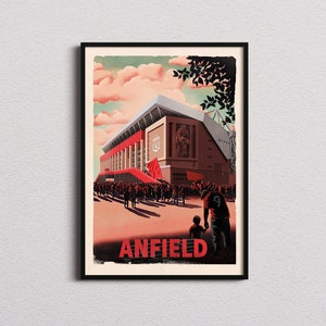 Liverpool Retro Anfield Print | Liverpool Poster | Red Army | Liverpool Gift | Football, Print Wall Art, Soccer, Birthday Gift