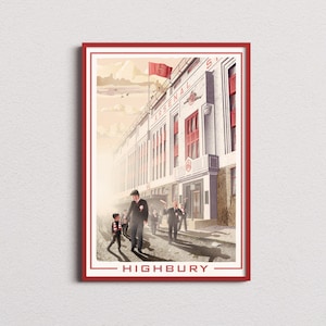 Arsenal Highbury Poster | Arsenal Print | The Gunners | Arsenal Gift | Wall Art, Print Wall Art, Soccer, Football, Birthday Gift