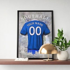 Personalised Everton Shirt Print | Everton Poster | Everton Gift | Print Wall Art, Football, Soccer, Birthday Gift
